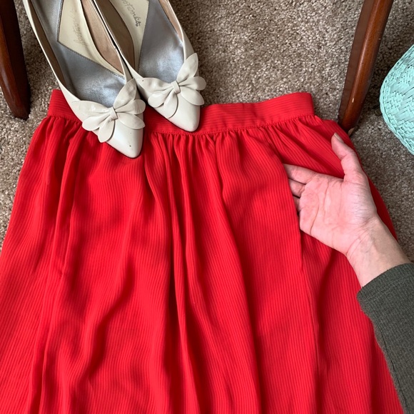 Vintage Sheer Red California Skirt - Picture 7 of 13